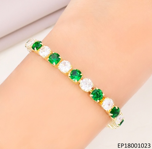 [EP18001023] PULSERA ZIRCONIAS RD VERDES BE758-318