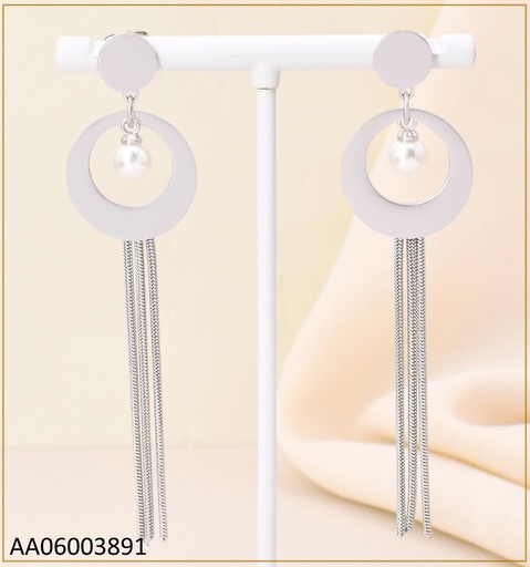 [AA06003891] ARETES PLAT CIRCULO PQ / CIRCULO GR /PERLA CENTRO/COLGANTES KE102556-NJ