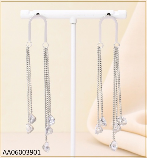[AA06003901] ARETES PLAT U INVERTIDA CADENITAS ZIRC.  KE105894-PY