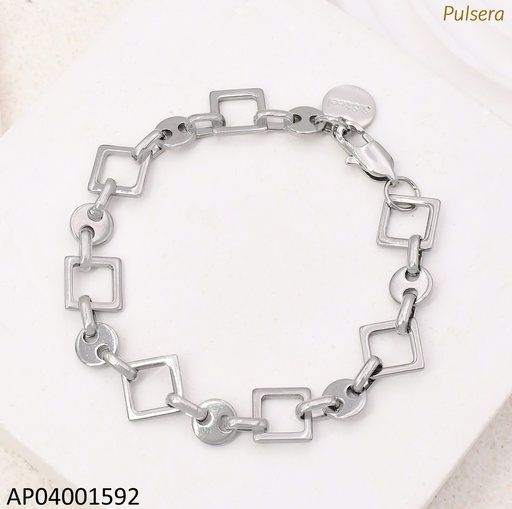 [AP04001592] PULSERA PLAT. CRQOUIS ROMBOS KB192016-Z