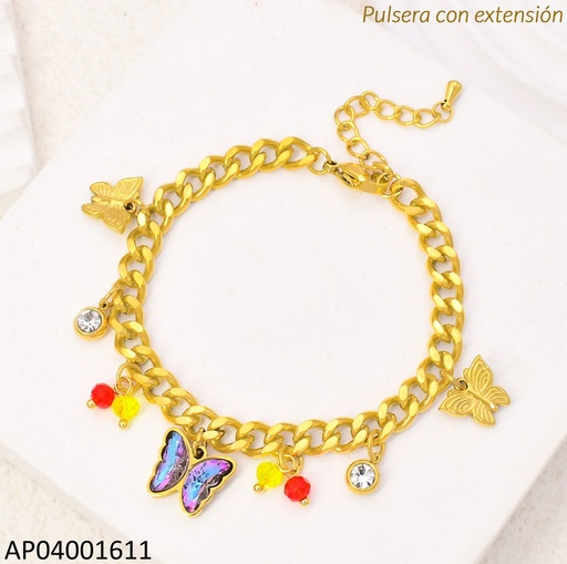 [AP04001611] PULSERA MARTILLADA DIJE MARIPOSA KB204092-SXSJ