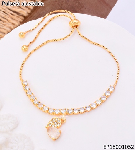 [EP18001052] PULSERA AJUSTABLE ZIRC.DIJE:CORAZON ZIRC BE786-332