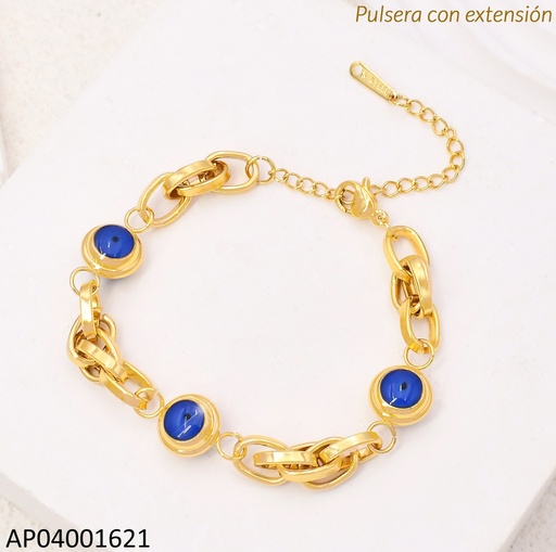 [AP04001621] PULSERA DOBLE ESLAB 3 RD.AZUL KB203776-SP