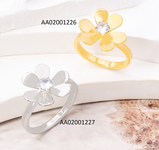 [AA02001226] ANILLO FLOR PETALOS💛 CENTRO ZIRC.KR113190-SP
