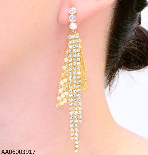 [AA06003917] ARETES DOR LLUVIA ZIRC / MAYA TRIANGULAR EA1296-45