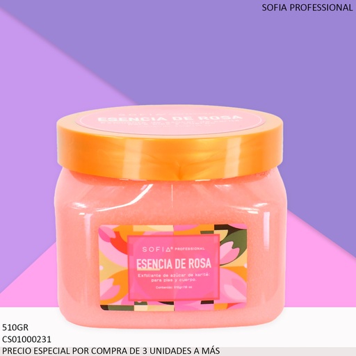 [CS01000231] EXFOLIANTE CUERPO SOFIA ESENCIA DE ROSA 510ML 90104R