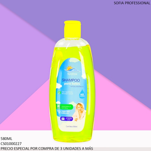 [CS01000227] SHAMPOO BABY SUNSHINE HIPOALERGENICO 580ML