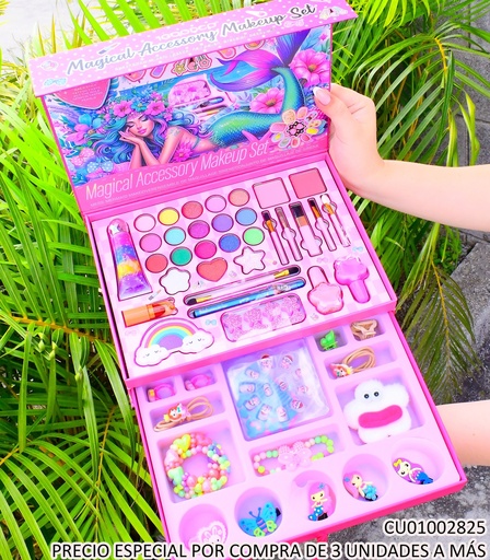 [CU01002825] SET INFANTIL MAQUILLAJE+BROCHAS+ACCE.CAB MAGICAL LK3108/LG3108