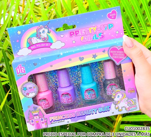 [CU01002835] SET INFANTIL MAQUILLAJE 4 ESMALTES P/UÑAS IT´S COOL 2618D