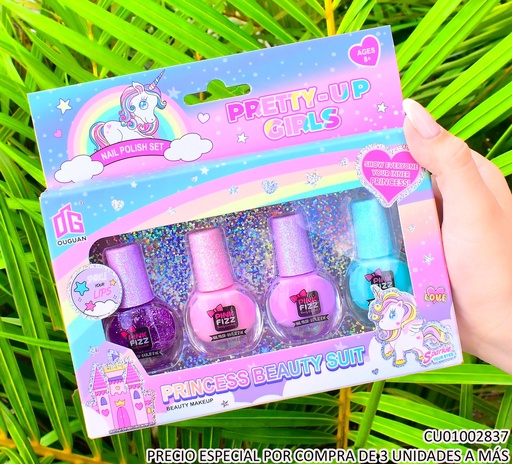 [CU01002837] SET INFANTIL MAQUILLAJE 4 ESMALTES P/UÑAS PINK FIZZ 2618E-PB2026