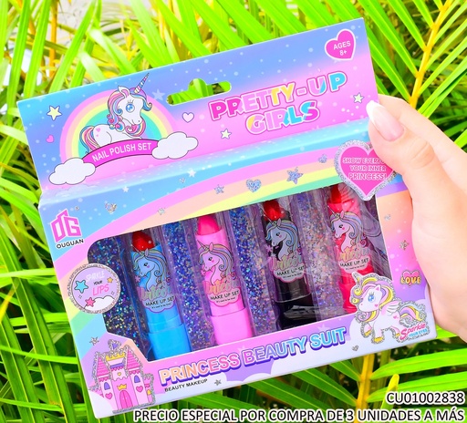 [CU01002838] SET INFANTIL MAQUILLAJE 4 LABIALES UNICORN 2618G