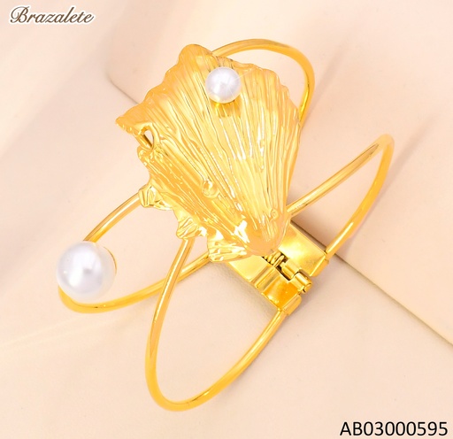 [AB03000595] BRAZALETE DOR OSTRA/ PERLAS BA2263-45