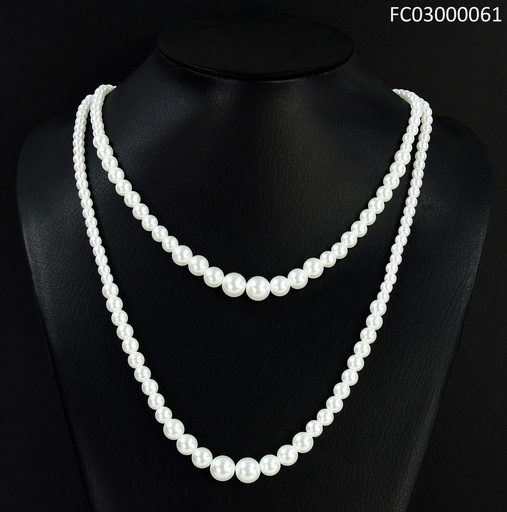 [FC03000061] COLLAR DOBLE PERLAS PEQUEÑAS/MD CENTRO CE405-338