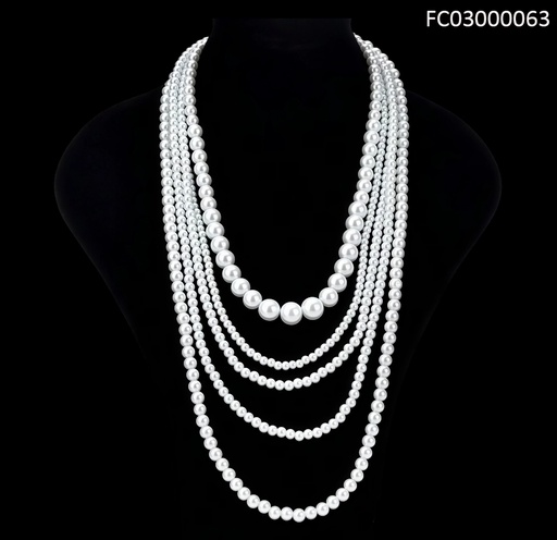 [FC03000063] COLLAR PERLAS MD.2PCS 3 LINEAS/5 LINEAS DIF TAM CE407-338