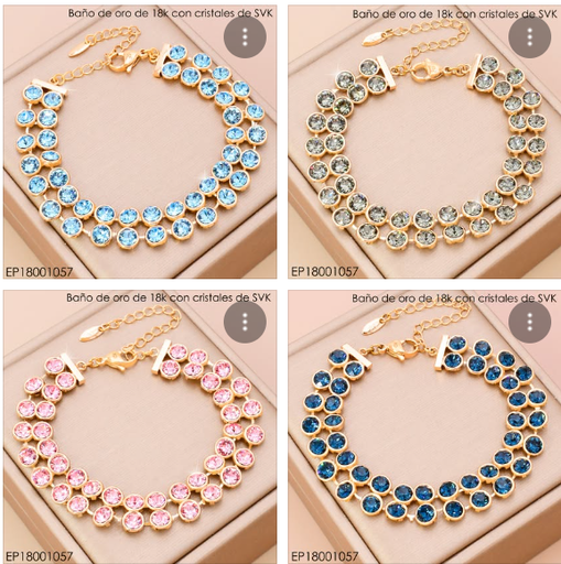 [EP18001057] PULSERA 2 ZIRCONIAS MEDIANAS RD.COL.SURTIDOS (X)