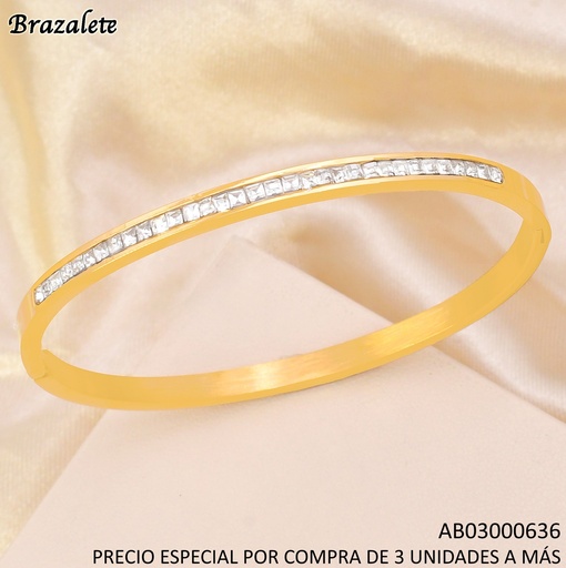 [AB03000636] BRAZALETE LINEA CUADROS ZIRCONIAS BA2346-208