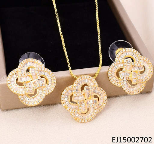 [EJ15002702] SET FLOR BOSALINA ZIRCONIAS SE1228-6