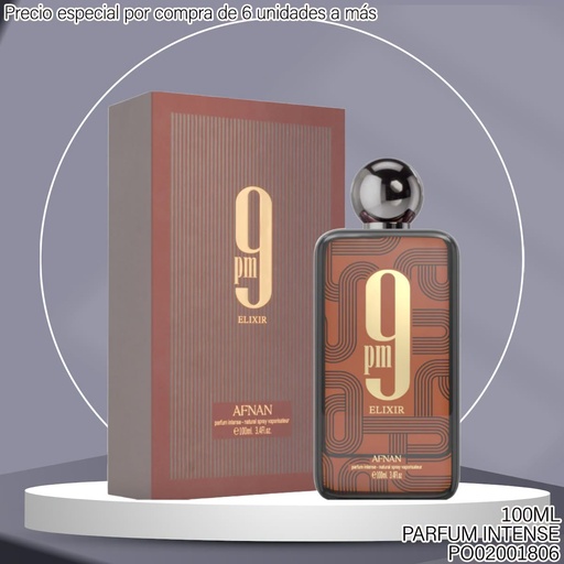 [PO02001806] PERFUME 9PM ELIXIR AFNAN 100ML