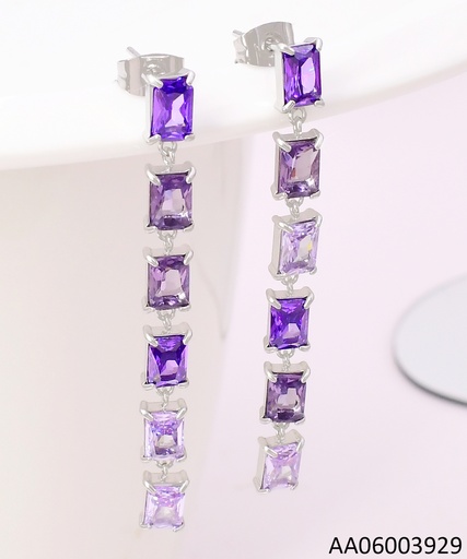 [AA06003929] ARETES PLAT ZIRC LILA RECT. KE111519