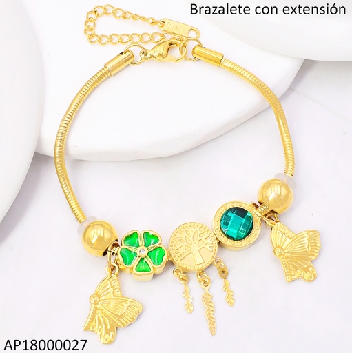 [AP18000027] PANDORA FLEXIBLE DIJES VERDES/DOR ARBOL BA2167-45