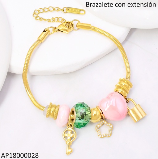 [AP18000028] PANDORA FLEXIBLE DIJES ROSADOS/CANDADO BA2182-45