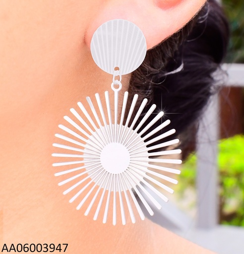 [AA06003947] ARETES PLAT CIRCULO/ SOL COLGANTE KE112641-BI