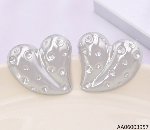 [AA06003957] ARETES CORAZON PLATEADO PUNTEADO KE119244