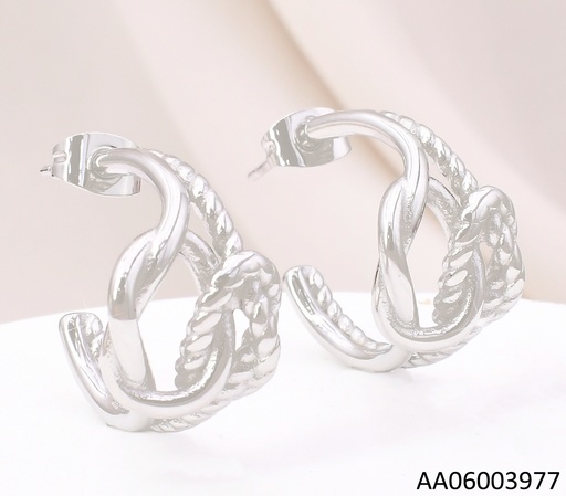 [AA06003977] ARETES PLAT. "C" DOBLE NUDO TORNEADOS KE119258