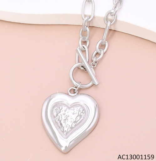 [AC13001159] CADENA PLAT CORAZON PUNTEADO /CIERRE TIFFANY 5067-066