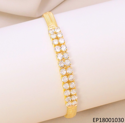 [EP18001030] PULSERA DOR SERPIENTE / 24 ZIRC  RD CENTRO  BE502-318 (TENNIS)