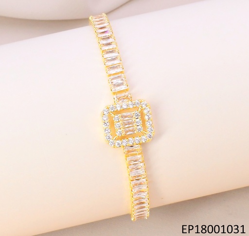 [EP18001031] PULSERA DOR CUADRO CENTRO/ZIRC. RECT.BE503-318 (TENNIS)