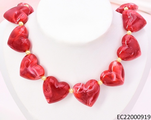 [EC22000919] CADENA CORAZONES ROJOS INFLADOS CE446-5
