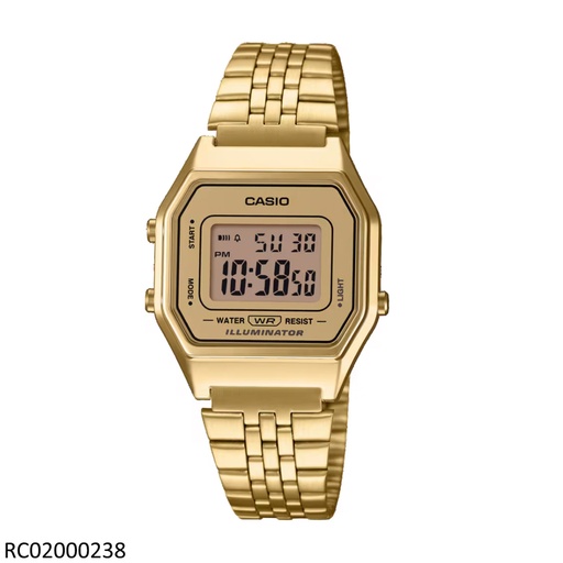 [LA680WGA-9DF] RELOJ CASIO DIGITAL DAMA LA680WGA-9DF METAL DOR.