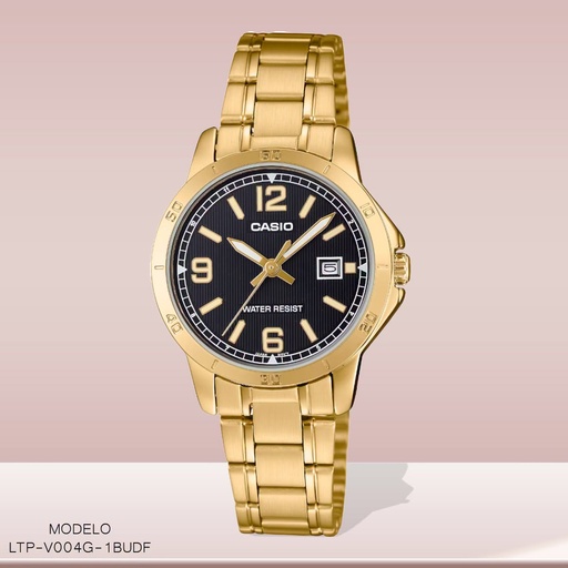 [LTP-V004G-1BUDF] RELOJ CASIO ANALOGO DAM. LTP-V004G-1BUDF METAL DOR