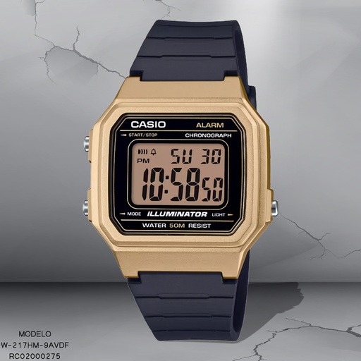[RC02000275] RELOJ CASIO DIGITAL CAB W-217HM-9AVDF SILICON NEGRO