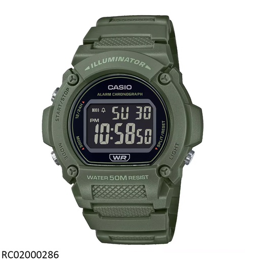 [RC02000286] RELOJ CASIO DIGITAL CAB W-219HC-3BVDF SILICON VERDE