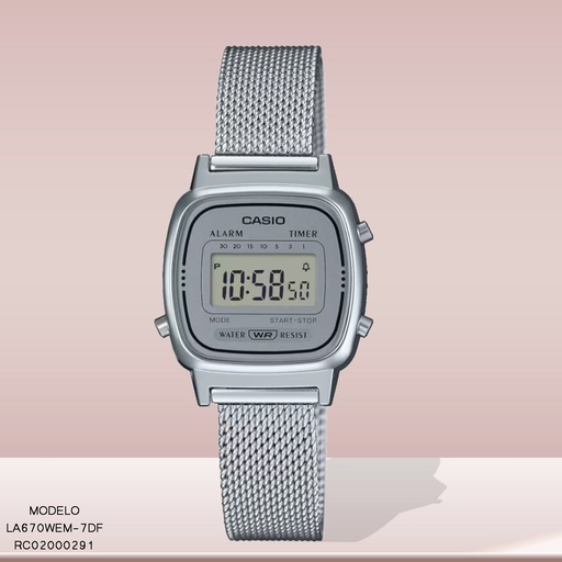 [RC02000291] RELOJ CASIO DIGITAL DAMA LA670WEM-7DF METAL PLAT