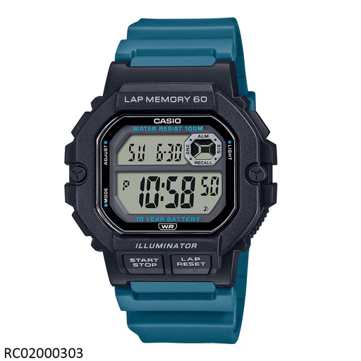 [RC02000303] RELOJ CASIO DIGITAL CAB WS-1400H-3AVDF SILICON AZUL VERDOSO