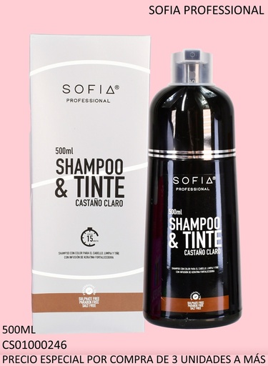 [CS01000246] SHAMPOO & TINTE CASTAÑO CLARO SOFIA 500ML S132C
