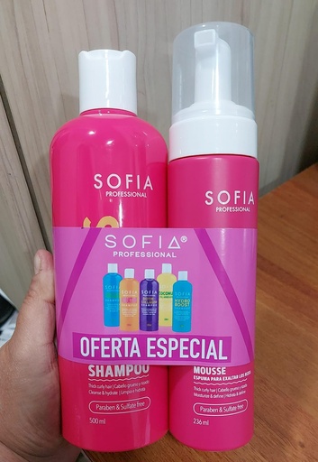 [CS01000249] SET SOFIA CURLY SHAMPOO 500ML+ESPUMA 236ML