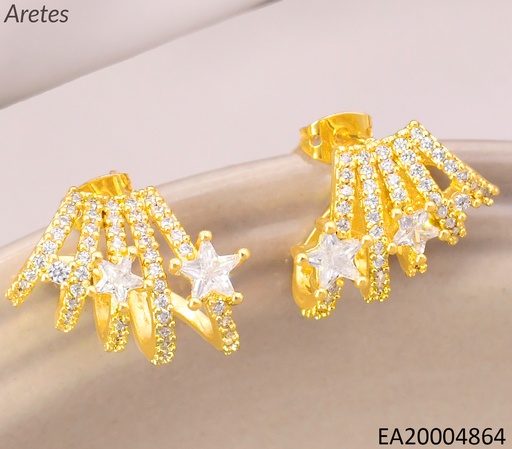 [EA20004864] ARETES DOR "CCCCC" ZIRC / 2 ESTRELLAS EE5090-268