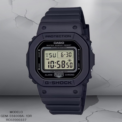 [RC02000337] RELOJ CASIO G-SHOCK GMD-S5600BA-1DR SILICON NEGRO
