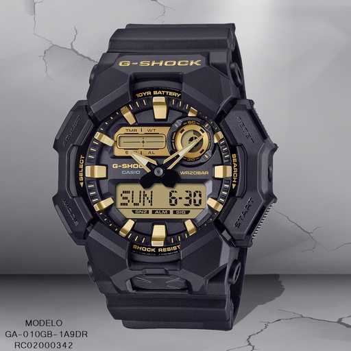 [RC02000342] RELOJ CASIO G-SHOCK ANA/DIG CAB GA-010GB-1A9DR SILICON NEGRO