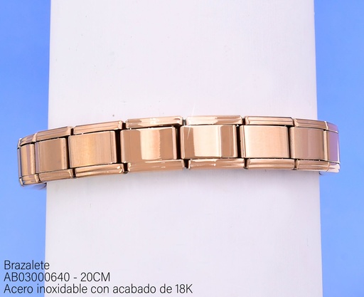 [AB03000640] BRAZALETE ITALIANO ROSE GOLD ACERO INOX.20CM