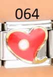 [AC19000064] CHARM ITALIANO SILVER ACERO INOX. 9*10MM CORAZON ROJO