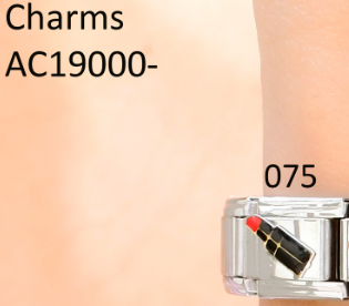 [AC19000075] CHARM ITALIANO SILVER ACERO INOX. 9*10MM LABIAL