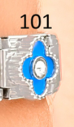 [AC19000101] CHARM ITALIANO SILVER ACERO INOX. 9*10MM VAN CLEEF AZUL