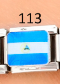 [AC19000113] CHARM ITALIANO SILVER ACERO INOX. 9*10MM BANDERA NIC.