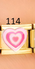 [AC19000114] CHARM ITALIANO 18K ACERO INOX. 9*10MM CORAZON ROSA