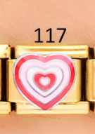 [AC19000117] CHARM ITALIANO 18K ACERO INOX. 9*10MM CORAZON FUCSIA